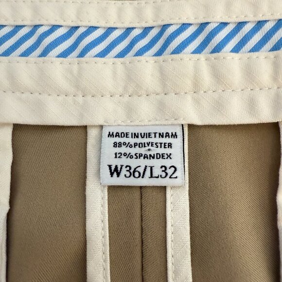 FootJoy Flat Front Chino Golf Pants Men's 36x32 Tan Performance Preppy Stretch - Picture 11 of 12